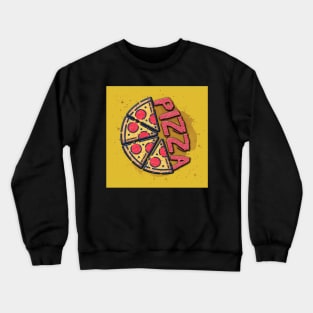 Pizza favorite food italian fast food in orange Crewneck Sweatshirt